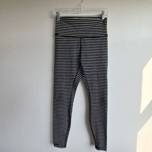 Lululemon Wunder Under Parallel Stripe Black And White Leggings Size 8